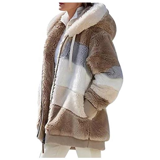 Giacca Sherpa Donna Pile Cappotto Teddy Lungo Donna Giacca Termica Felpata Fleece Jacket Donna Invernale Giubbotto Peloso Giacche Pile Felpate Teddy Donna Giacca Orsetto Pelosa Giubbini Donna Verde S