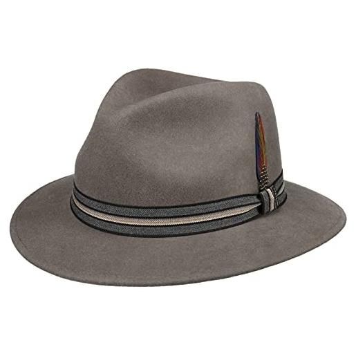 Stetson cappello in lana bilaco traveller uomo - outdoor feltro di da pioggia con fodera autunno/inverno - s (54-55 cm) marrone chiaro