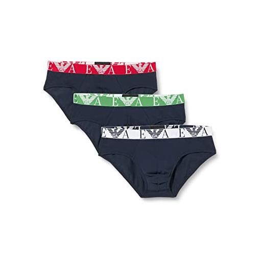 Emporio Armani 3-pack brief bold monogram pantaloncini, marine/marine/marine, s uomo
