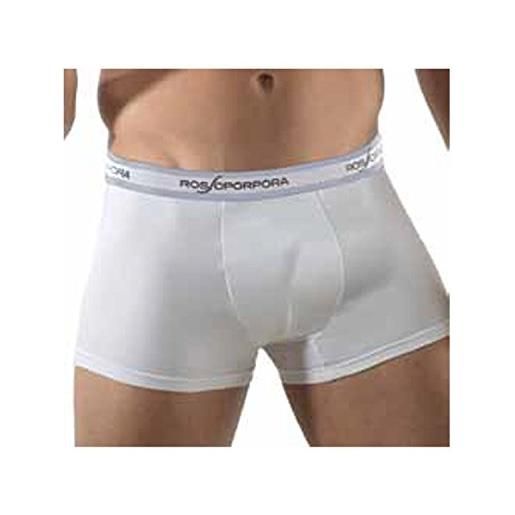 ROSSOPORPORA, set da 6 paia di boxer uomo in cotone con elastico esterno modello gigi. Bianco 4/m