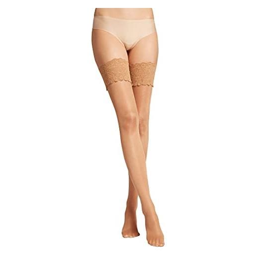 Wolford satin touch 20 stay-up collant, 20 den, beige (gobi 4365), s donna