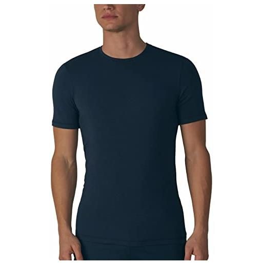 Intimitaly liabel ® 3 magliette intime uomo cotone caldo termico scollo a v e girocollo pacco da 3 t shirt manica corta cotone caldo 08282-53 (3 scollo v nere, m)