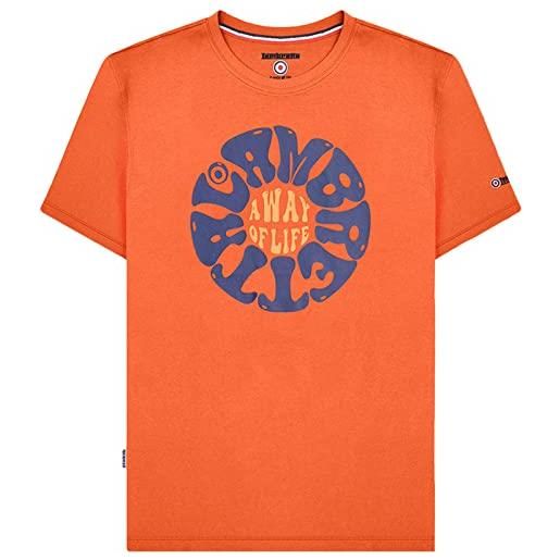 Lambretta t-shirt a manica corta uomo festival, arancione bruciato, s