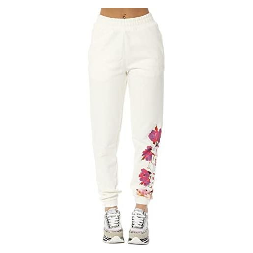 Guess pantalone donna corine floral logo jogger bianco es23gu55 v3rb14k68i3 s