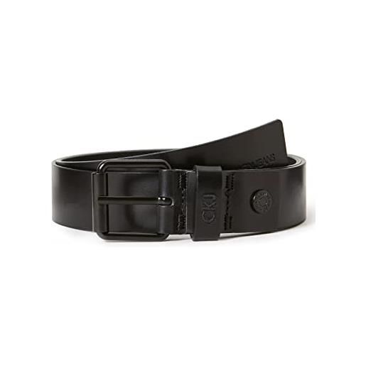 Calvin Klein Jeans j 3.5cm adj leather belt cintura, black, 4 (taglia produttore: 80) uomo