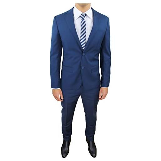 Vestito Uomo Elegante Completo - Giacca e Pantaloni Manica Lunga  Elasticizzata Taglie Forti Vestibilità Sartoriale per Matrimoni e Affari :  : Moda