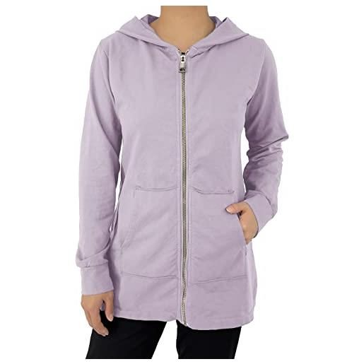 JOPHY & CO. felpa donna lungo con cappuccio, cerniera e tasche (cod. 9047) (xl, rosso)