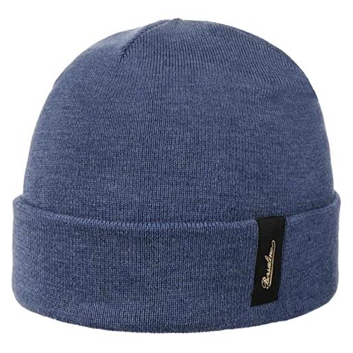 Borsalino berretto beanie street donna/uomo - made in italy invernale lana con risvolto autunno/inverno inverno - taglia unica blu