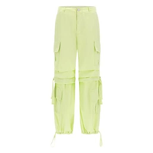 FREDDY - cargo pants, pantaloni cargo con doppie tasche e coulisse intermedia, beige, medium