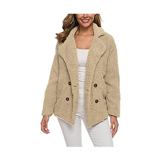 Qichenx cappotto donna invernale taglie forti elegante cappotti eleganti parka lunghi giacca da donna giacche giubbotto donna trench donna inverno parka cappotto (cachi, 5xl)