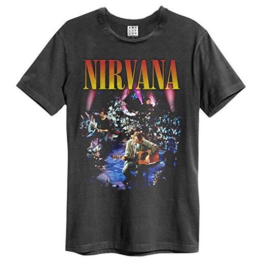 Amplified nirvana Amplified collection - unplugged in new york uomo t-shirt carbone s 100% cotone regular