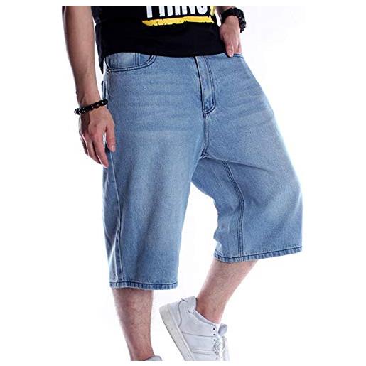 keepmore pantaloni da skateboard da uomo in jeans larghi con stampa ricamo ricamo hip-hop alla moda da uomo