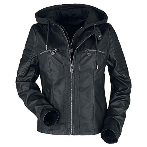 Black Premium by EMP donna giacca nera in similpelle stile biker l
