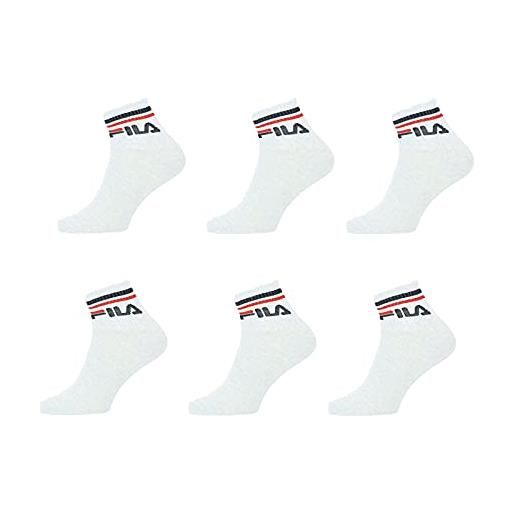 Fila calzini sneakers offerta 6 e 12 pezzi, calza unisex, calze sportive ciclista art. 9398 (12 pezzi bianco, 43, numeric_43)