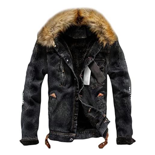 Giacca In Pelle Con Colletto Di Pelliccia Uomo, Uomini Più Velluto  Ispessimento Caldo In Pelliccia Interno Giacca Invernale Giacca In Pelle In  Pelle In Ecopelle Fodera In Pelliccia In Pelle Slim Fit