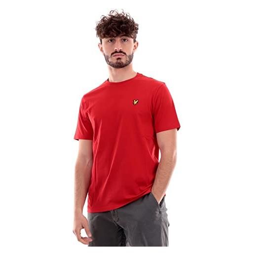 Lyle & Scott t-shirt uomo rosso t-shirt casual con patch logo al petto l