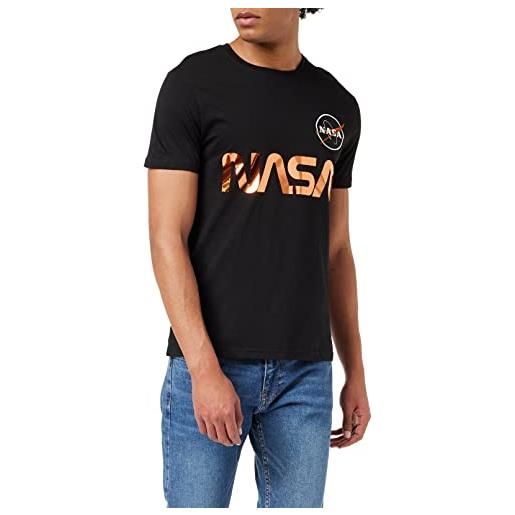 Alpha industries maglietta riflettente nasa da uomo t-shirt, black/copper