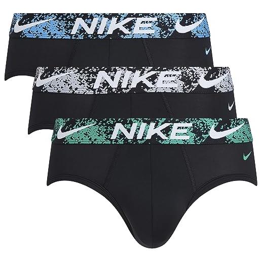 Nike slip da uomo confezione da 3 pezzi hip brief nero taglia xs codice 0000ke1155-gg1