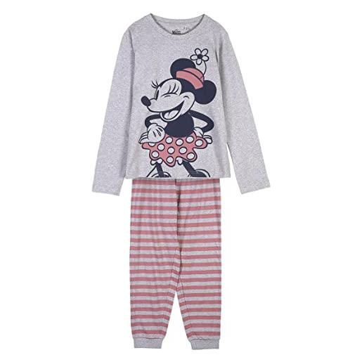 CERDÁ LIFE'S LITTLE MOMENTS pigiama invernale di minnie mouse, 100% in cotone con maglia a maniche lunghe e pantalone lungo set, grigio, 5 anni bambine e ragazze