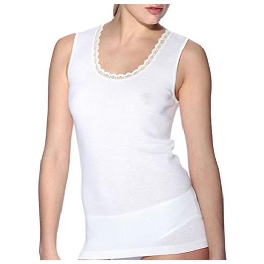 RAGNO canottiera maglia intima donna spalla larga 100 merino bianco (bianco, xl 6) 073092