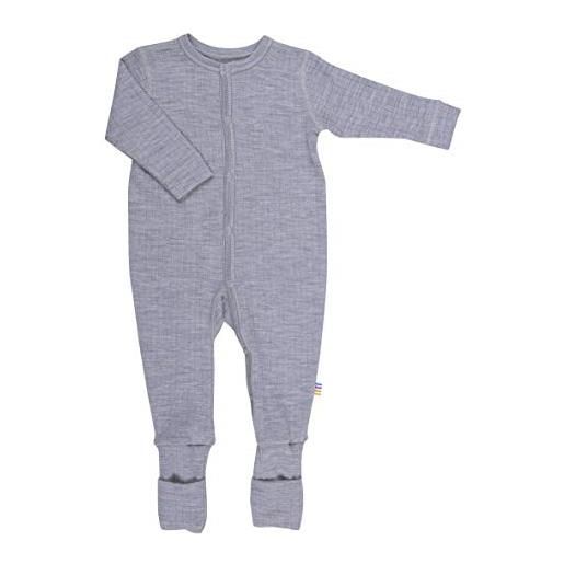 Joha, pagliaccetto da neonato in lana merino, con risvolto per coprire il piede grey 24 mesi