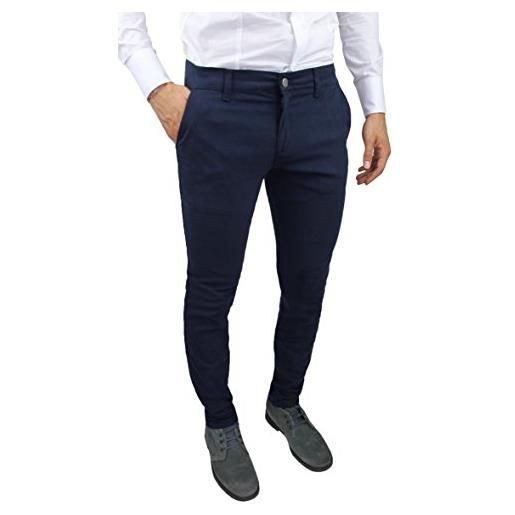 Battistini Mapo Jeans pantalone uomo c. Battistini jeans blu sartoriale slim fit aderente invernale casual (48)