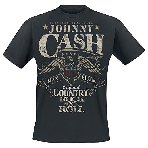 Johnny Cash original country rock 'n' roll uomo t-shirt nero xl 100% cotone regular