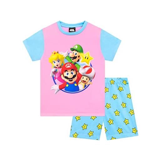 Super mario pigiama corto per ragazze set pigiama per bambini rosa e blu 7-8 anni