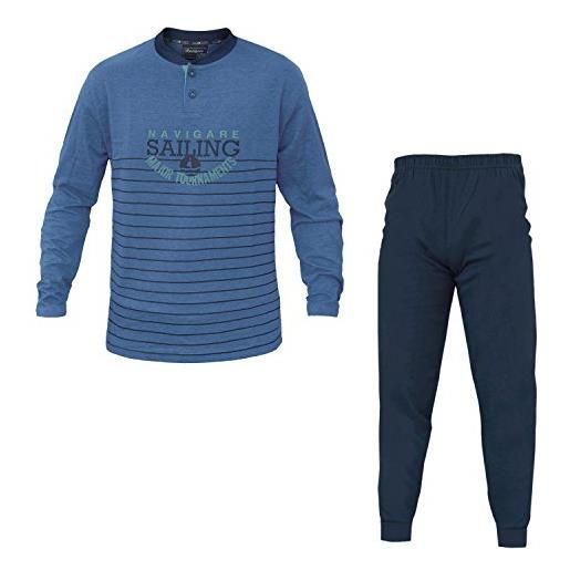 Navigare pigiama uomo cotone jersey 3 colori serafino art. 140606 (jeans melange - 50 / l)