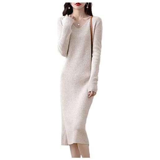 Zilosconcy Togli Pallini Vestiti Abito maglione donna moda Abito maglione  manica lunga solido Maglioni a collo Pullover Abito antivento