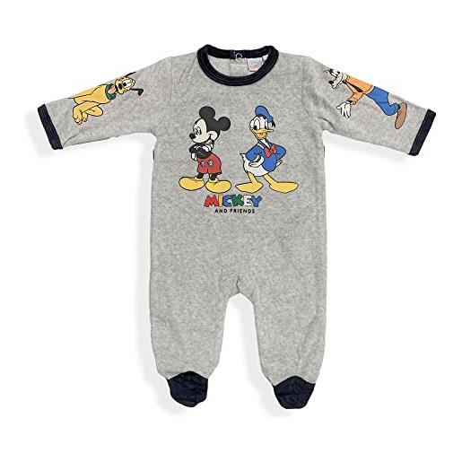 Disney tutina pagliaccetto neonato mickey mouse pigiama in ciniglia bimbo 5937