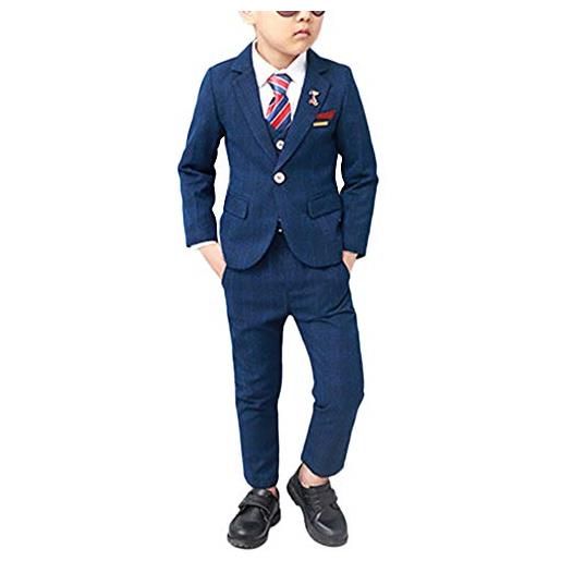 Abito Cerimonia Bambino FYMNSI - Set 4 Pezzi Con Gilet, Camicia, Pantaloni E Cravatta A Farfalla | Taglie 4-16 Anni - Foto 10