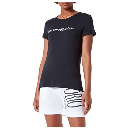 Emporio Armani swimwear t-shirt beachwear viscose logoband, t-shirt donna, nero (black), l