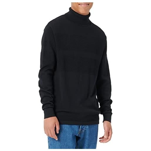 SELECTED HOMME slhmaine ls knit roll neck w noos maglione, nero, s uomo
