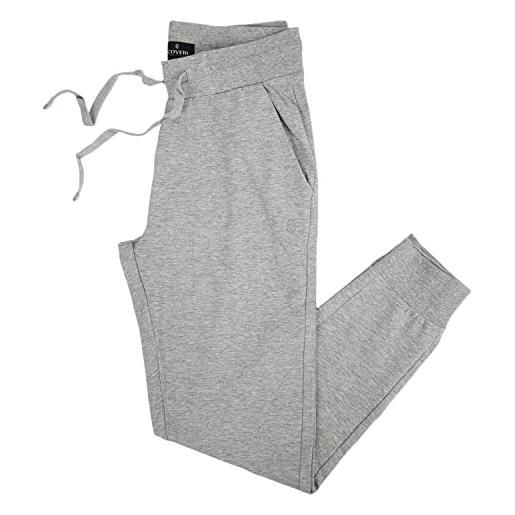 Coveri pantaloni tuta uomo con polsini cotone garzato taglie forti 3xl 4xl 5xl 6xl (3xl - nero)
