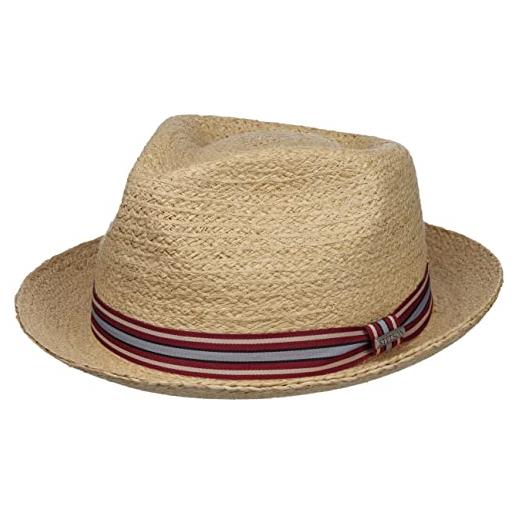 Stetson cappello in rafia terlaco donna/uomo - estivo di paglia da sole con fodera primavera/estate - m (56-57 cm) natura