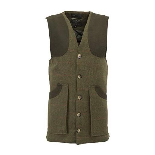 WALKER AND HAWKES - gilet da uomo derby tweed winston, light sage, l