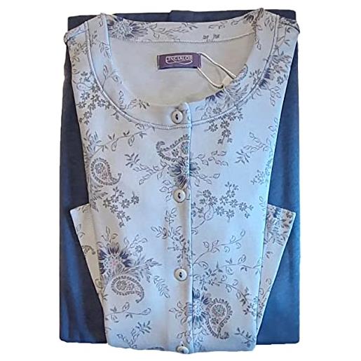 Linclalor pigiama donna caldo cotone azzurro 292770