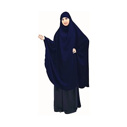 LYDHDY eid con cappuccio musulmano lungo khimar donne vestito hijab abito da preghiera jilbab abaya copertura completa abito ramadan burka vestiti islamici niqab (color: gray, size: l)