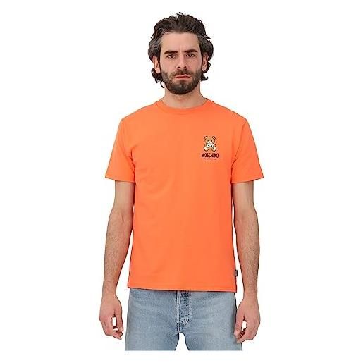 MOSCHINO t-shirt uomo arancione t-shirt casual con stampa logo m
