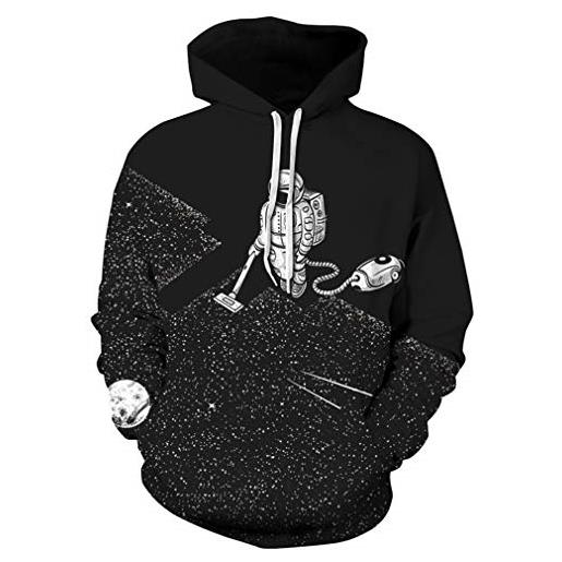 Ocean Plus uomo galassia felpa con cappuccio 3d cranio animale felpa halloween hoodie natale pullover maglioni (s/m (brustumfang: 112-132cm), alieno viola)