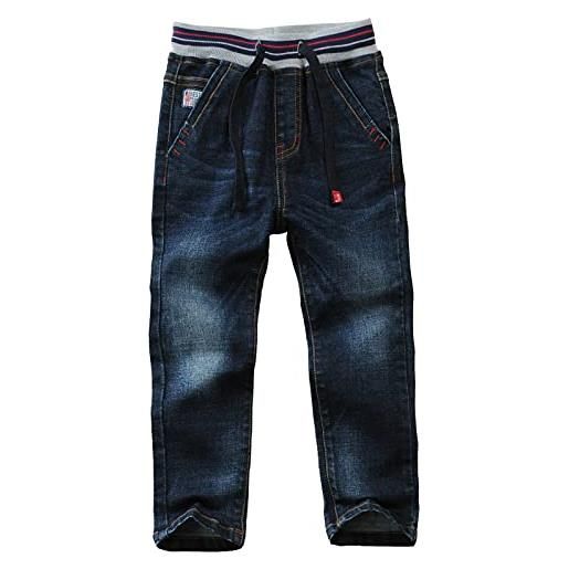 Happy Cherry jeans per bambini da 13 a 14 anni con tasche elastico in vita pantaloni lunghi jeans denim stretch ragazzo primavera e autunno stile 2