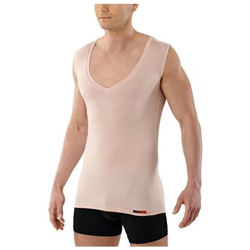 ALBERT KREUZ maglietta intima canottiera invisibile da uomo senza maniche con scollo a v profondo (deep-v) in micromodal elasticizzato, leggerissimo e traspirante xl