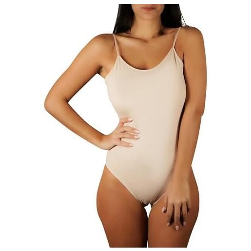 Clessidra pacco da 2 body donna spalla stretta in cotone elasticizzato pd1211 (6, bianco)