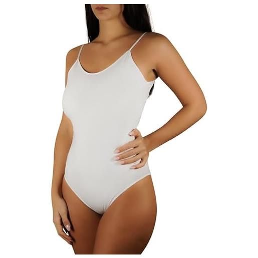 Clessidra pacco da 2 body donna spalla stretta in cotone elasticizzato pd1211 (6, nudo)