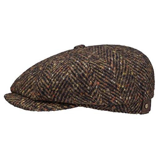 Stetson coppola hatteras wool colour neps uomo - cappellino da berretto piatto con visiera, fodera autunno/inverno - 62 cm marrone-blu