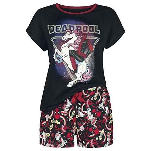 Deadpool unicorn attack donna pigiama multicolore s 100% cotone