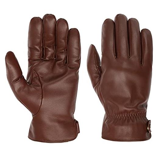 Stetson guanti in pelle conductive uomo - a dita da con fodera autunno/inverno inverno - 7 1/2 hs marrone