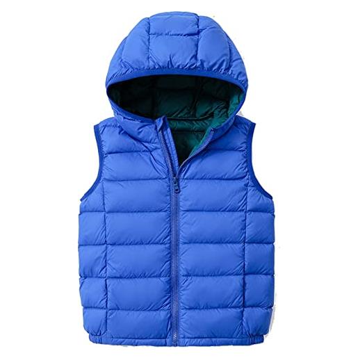 SK Studio ragazza ragazzo gilet piumini cappotto imbottito senza manica da bambini zip up giubbotto invernale rosso, 6-7 anni
