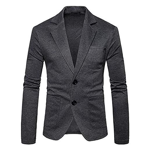 GUOCU blazer da uomo slim fit leggera giacca da completo elegante vestito di affari cappotto classic giacca blazer risvolto casual giacche da abito a due bottoni